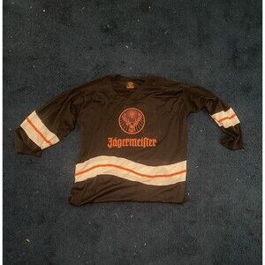 Vintage Jagermeister Long-Sleeve 90s Black Hockey Jersey Mens XL #56